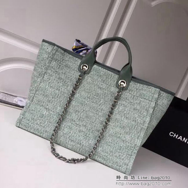 香奈兒CHANEL 2018早春度假系列最新火爆大號帆布沙灘包手提購物袋 DSC1293